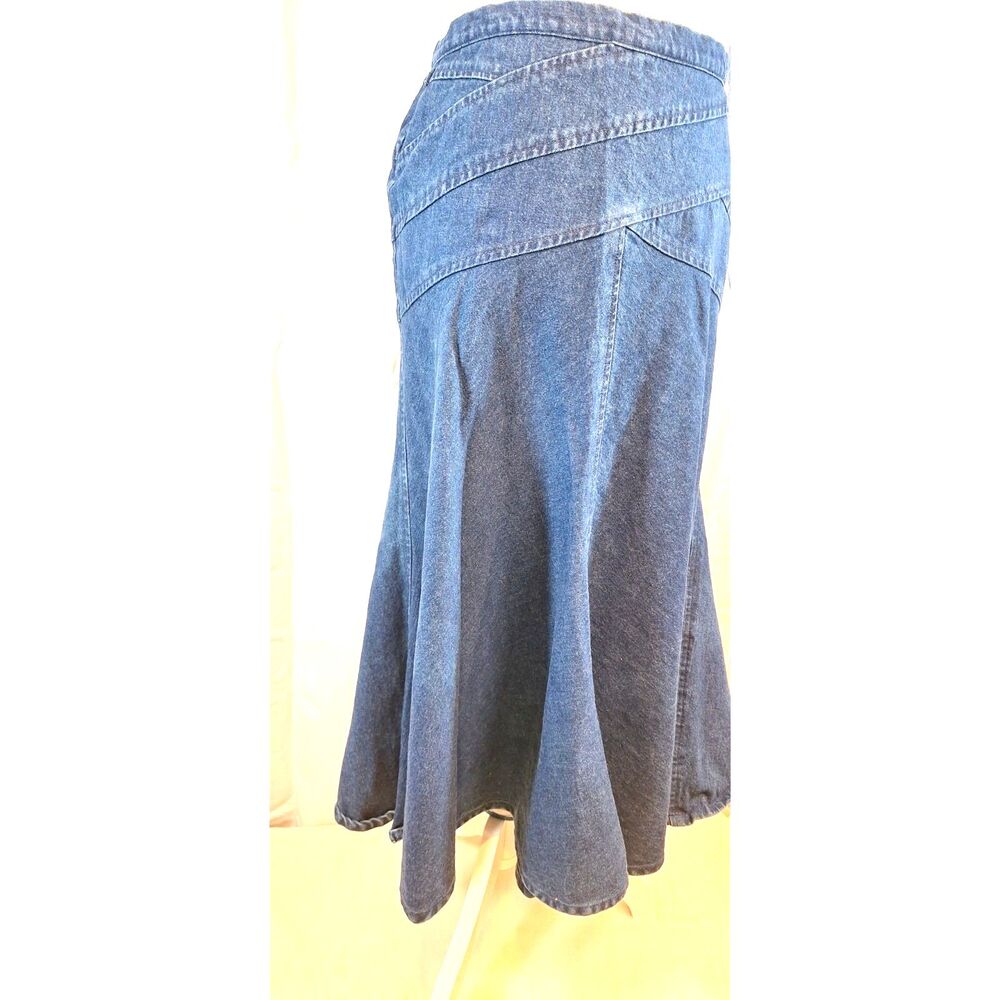Denim Blue Trumpet Jean Skirt by Marie Leanell Made in Italy Vtg - Picture 3 of 10